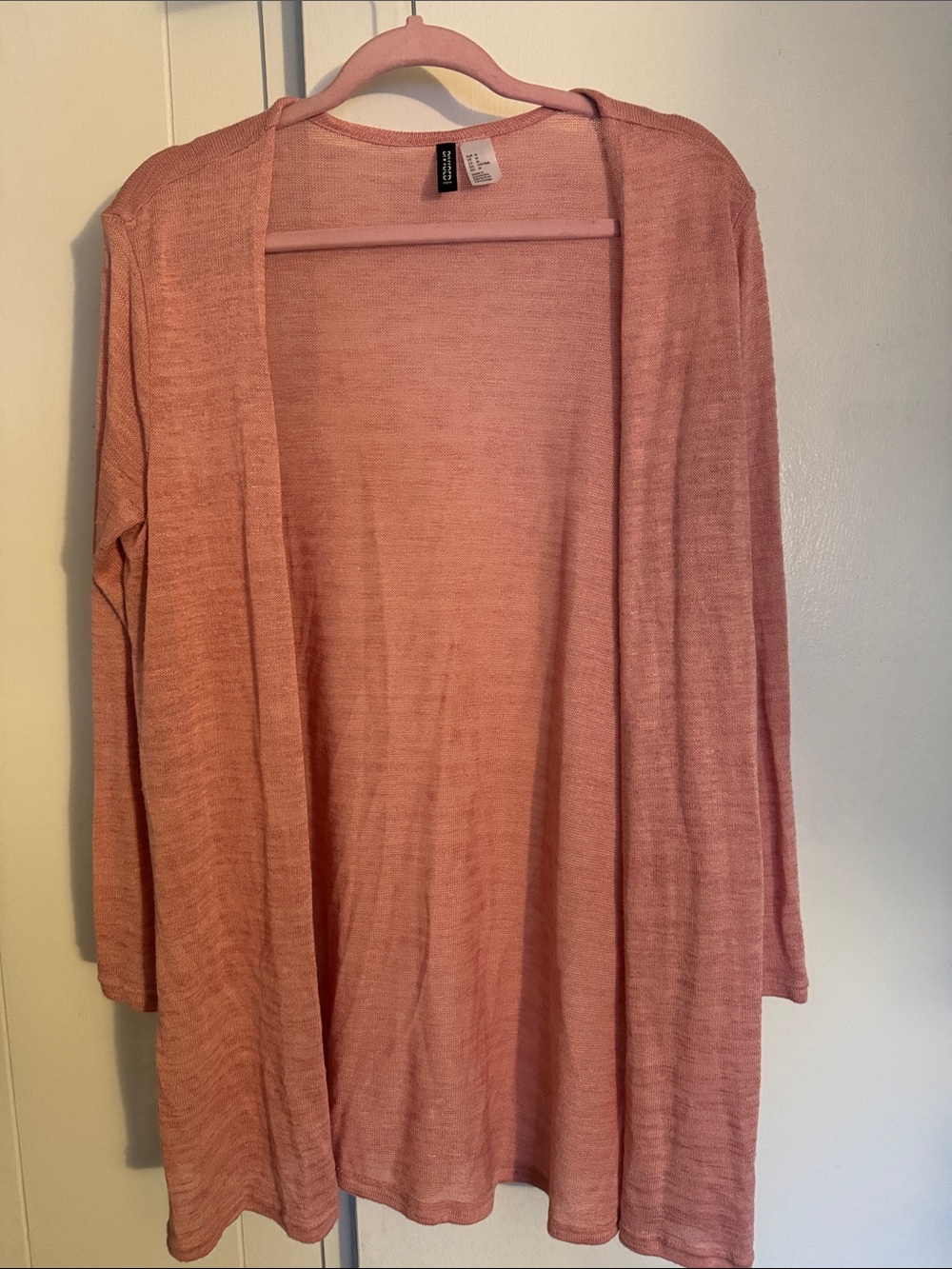 H&M Divided Open-Front Cardigan in Dusty Rose